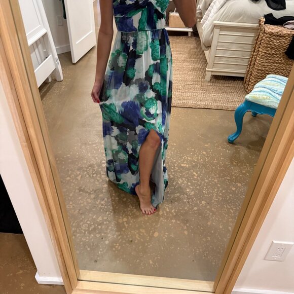 Shoshanna Strapless Multi-Colored Floral Maxi Dress - Picture 4 of 9